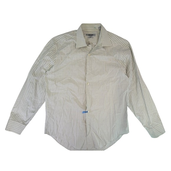 Dkny Other - DKNY Slim Fit Men's Long Sleeve Button Down Shirt Size Large Gingham Pattern
